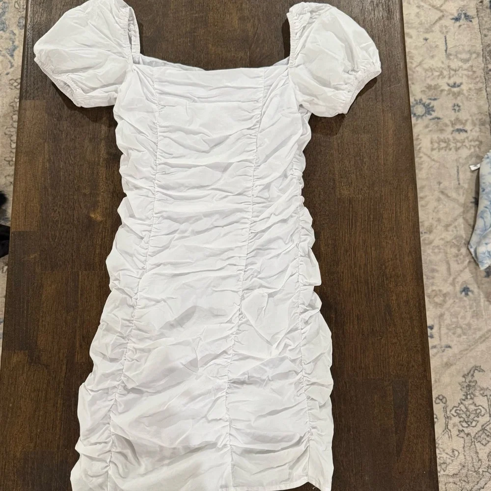 rumor ruched dress RUMOR Total Time Pink Ruched Open Back Y2K Mini Party Bodycon Dress NWT  AU6/US2